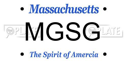 MGSG Massachusetts License Plate