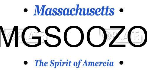 MGSOOZO Massachusetts License Plate