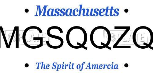 MGSQQZQ Massachusetts License Plate