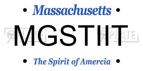 MGSTIIT Massachusetts License Plate