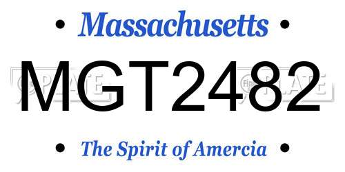 MGT2482 Massachusetts License Plate