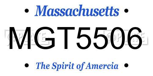 MGT5506 Massachusetts License Plate