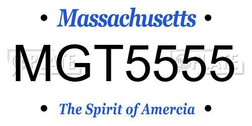 MGT5555 Massachusetts License Plate