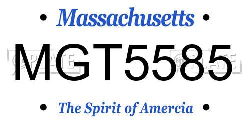 MGT5585 Massachusetts License Plate