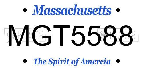 MGT5588 Massachusetts License Plate