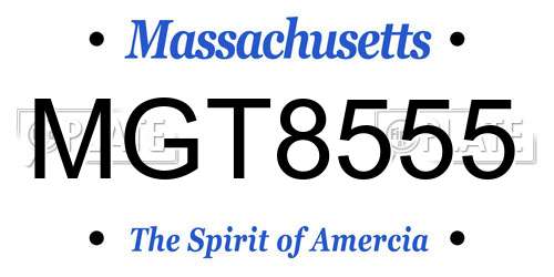 MGT8555 Massachusetts License Plate