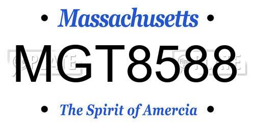 MGT8588 Massachusetts License Plate
