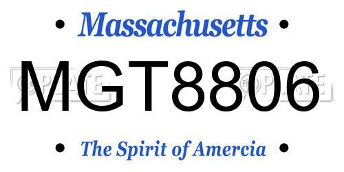 MGT8806 Massachusetts License Plate