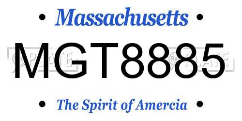 MGT8885 Massachusetts License Plate