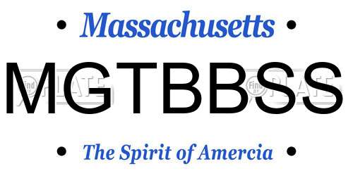 MGTBBSS Massachusetts License Plate