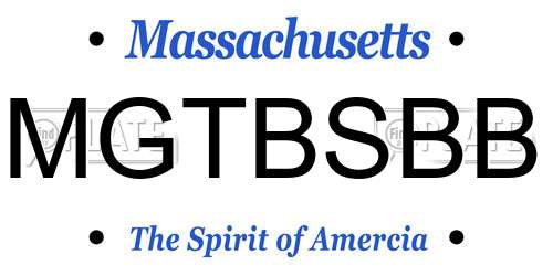 MGTBSBB Massachusetts License Plate