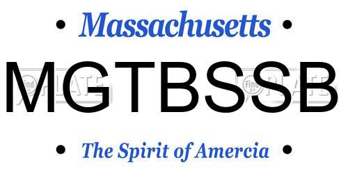 MGTBSSB Massachusetts License Plate