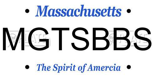MGTSBBS Massachusetts License Plate