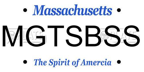 MGTSBSS Massachusetts License Plate