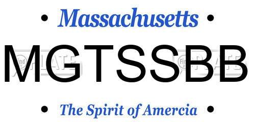 MGTSSBB Massachusetts License Plate