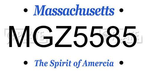 MGZ5585 Massachusetts License Plate