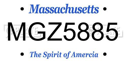 MGZ5885 Massachusetts License Plate