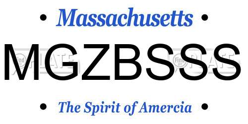 MGZBSSS Massachusetts License Plate