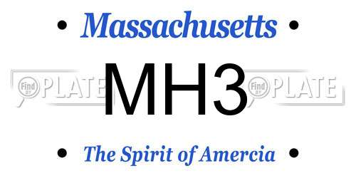 MH3 Massachusetts License Plate