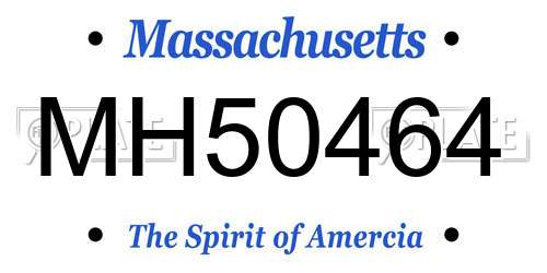 MH50464 Massachusetts License Plate