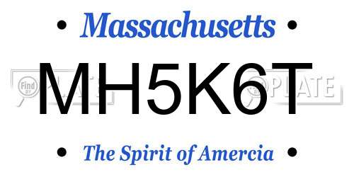 MH5K6T Massachusetts License Plate