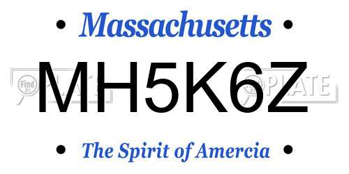 MH5K6Z Massachusetts License Plate