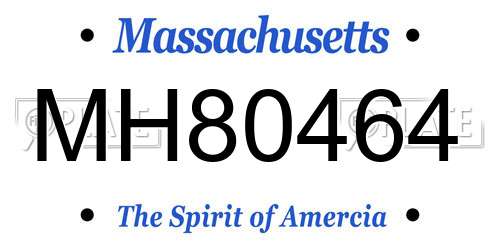 MH80464 Massachusetts License Plate