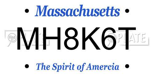 MH8K6T Massachusetts License Plate