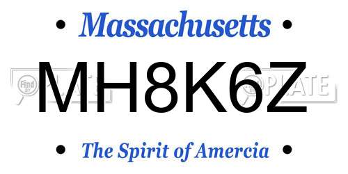 MH8K6Z Massachusetts License Plate