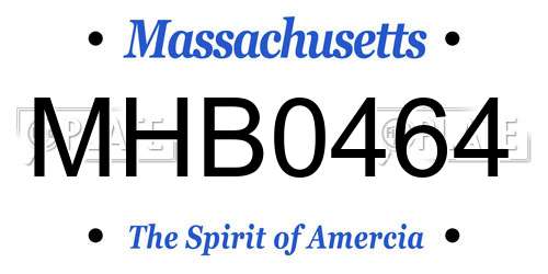 MHB0464 Massachusetts License Plate