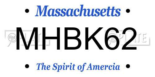 MHBK62 Massachusetts License Plate
