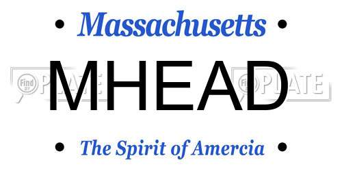 MHEAD Massachusetts License Plate