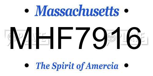MHF7916 Massachusetts License Plate