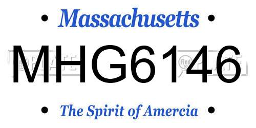 MHG6146 Massachusetts License Plate