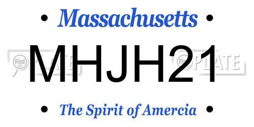 MHJH21 Massachusetts License Plate