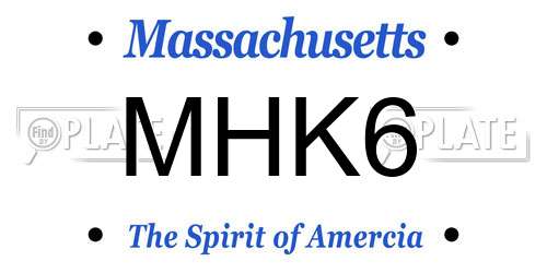 MHK6 Massachusetts License Plate