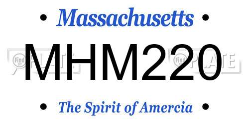 MHM220 Massachusetts License Plate