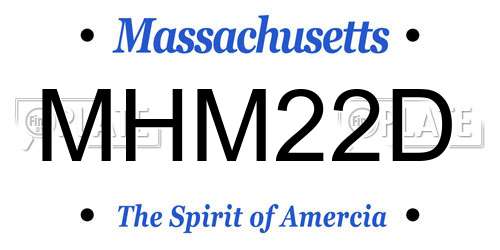 MHM22D Massachusetts License Plate