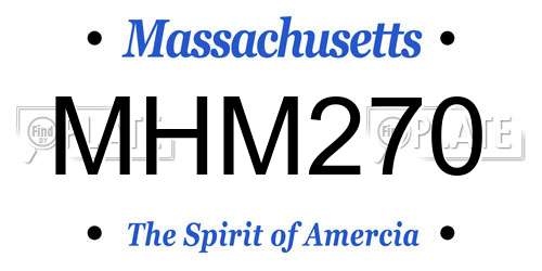 MHM270 Massachusetts License Plate