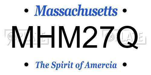 MHM27Q Massachusetts License Plate