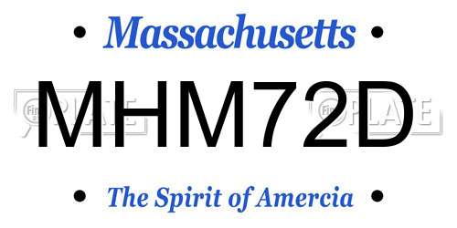 MHM72D Massachusetts License Plate