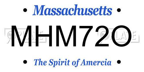 MHM72O Massachusetts License Plate