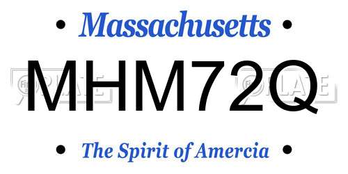 MHM72Q Massachusetts License Plate