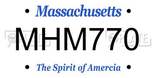 MHM770 Massachusetts License Plate