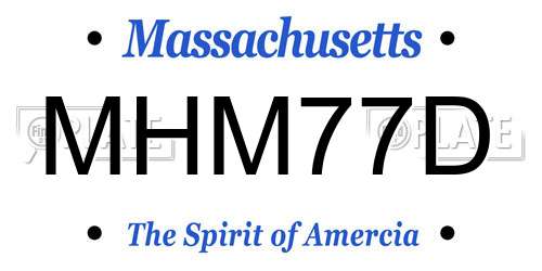 MHM77D Massachusetts License Plate