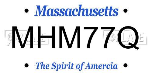 MHM77Q Massachusetts License Plate