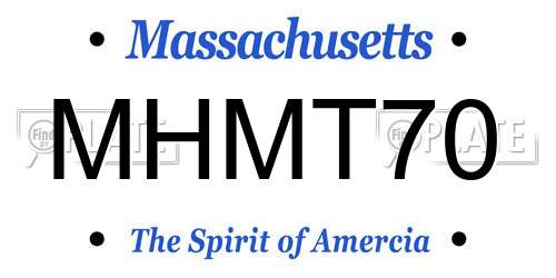 MHMT70 Massachusetts License Plate