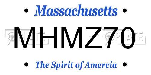 MHMZ70 Massachusetts License Plate