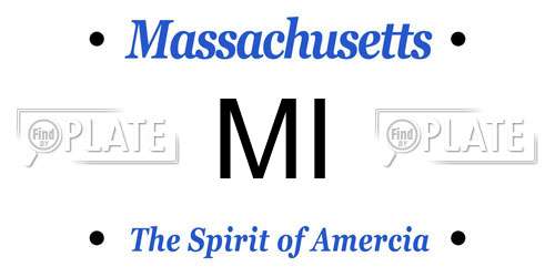 MI Massachusetts License Plate
