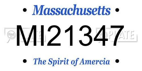 MI21347 Massachusetts License Plate